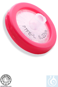Filtros de jeringa de PTFE hidrofóbico, Poro: 0,45µm, Ø13mm, no estériles, 100 U