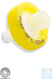Filtros de jeringa de PVDF, Poro: 0,45µm, Ø13mm, no estériles, 100 Uds.