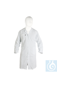 Bata blanca, hombre 65% poliéster/35% algodón, talla L (58 - 60)