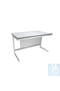 Mesa de laboratorio en C con resina fenólica de alta resistencia, 1200 x 750 x 9