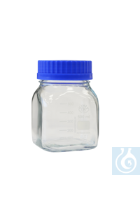 Frasco de laboratorio graduado con rosca ISO GL80, Boro 3.3, 500 ml, 10 Uds.