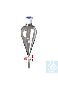 Embudo de decantación cónico con llave de PTFE, 250 ml, GLASSCO