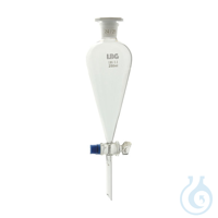 Embudo de decantación cónico con llave de vidrio, 500ml, LBG 3.3, 2 Uds.