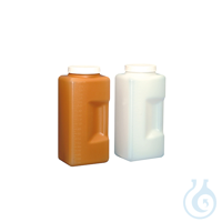 Frasco graduado base rectangular, HDPE, ámbar, 2000 ml, 52 Uds.