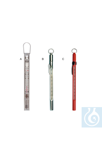 Termómetro de varilla con funda de acero, +80 +200 ºC