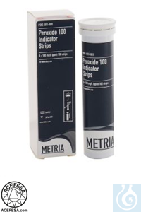Tiras indicadoras para ácido peracético 0-500 mg/l (ppm), 100 tiras/caja