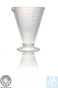 Copa cónica graduada, vidrio soda, 60 ml