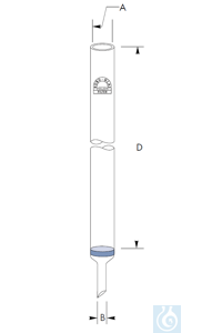 Chromatography column 85 ml, Ø 20 x L 300 x stem Ø 10 mm, Por. 2, Robu® Chromatography column 85...