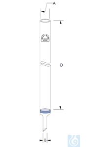 Chormatographiesäule 20 ml, Ø 10 x L 300 x Stiel Ø 8 mm, Por. 3, Robu® Chormatographiesäule 20...