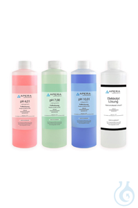 pH-Kalibrierlösung Set pH 4,01 / 7,00 / 10,01 + 3M KCl-Aufbewahrungslösung...