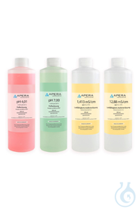 pH/EC-Kalibrierlösungs-Set (pH 7,00, 4,01, 1413 µS, 12,88 mS), je 250ml ...