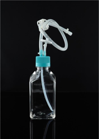 2 L PETG quadratische Speicherflasche mit Liquid Transfer Übertragungskappe, TPE Tube (60 cm 1/8