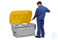 Grit container without dispensing hatch PE yellow V=400 L, 1210x785x780