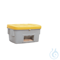 Grit container with dispensing hatch PE yellow V=200 L, 975x705x665