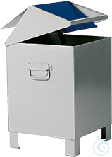 Disposal bin with swing lid sh.steel coat. grey V=73 L, 400x400x680 Disposal...