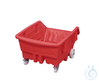 Kippwagen flüssigkeitsdicht PE Rot V=500 L, 960x1440x825