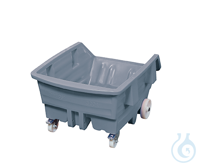 Tipping trolley liquid-tight PE grey V=750 L, 1145x1560x925
