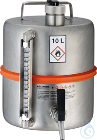 Sicherheitstandgefäß ES 1.4571 matt V=10 L, 260x260x350 Sicherheitstandgefäß aus Edelstahl...