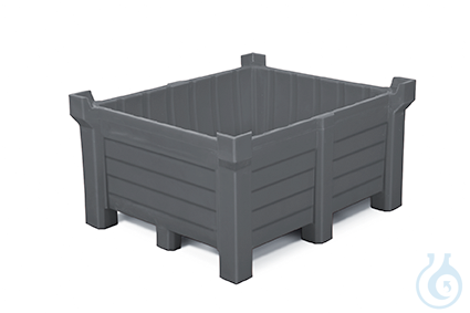 Stacking containers PE grey V=400 L, 1200x1000x600