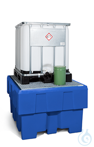 IBC-Station PE Blau GiR vz unterfahrbar V=1000L, 1280x1660x870