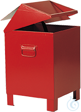 Disposal bin with swing lid sh.steel coat. red V=73 L, 400x400x680 Disposal...