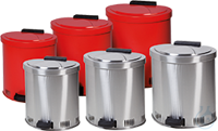 Disposal bin sh.steel lam. red V=35 L, 450x440x490 Disposal binsheet steel...