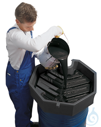 Fasstrichter (PE) Fasstrichter aus Polyethylen Grau mit Sieb, wabenförmig für 200-L-Stahl- und...