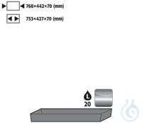 bottom collecting sump st.steel 1.4301 raw for UB90 B890/1400 768x442x90...