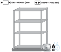 bottom collecting sump with rack system st. galv. for XL90 B1555 1365x850x100...