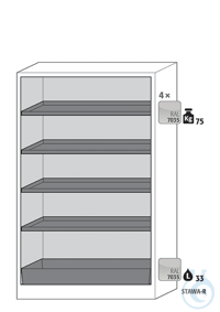 Equipment packages Q90 4x HF.ML.5534shelf standardpowder-coated sheet...