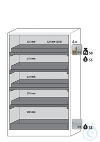 Equipment packages Q90 4x HF.I.25595_Ntray shelf (standard)PP rawmetal free,...