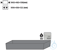bottom collecting sump V=55.5L sh.steel lam. for Q90/S90 B1200 1042x507x131...