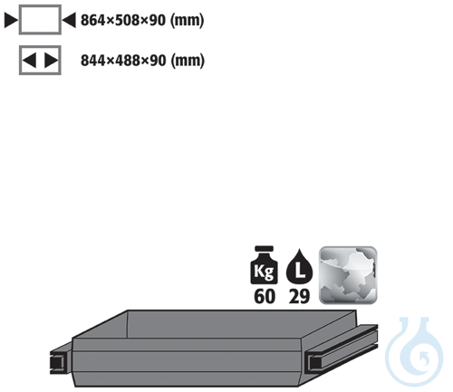 Auszugswanne ES 1.4301 roh fuer Q90/S90 B1200 8...