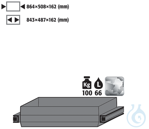 Auszugswanne Schwerlast ES 1.4301 roh fuer Q90/...