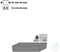bottom collecting sump sh.steel lam. for Q90/S90 B900 742x507x83 Bottom...