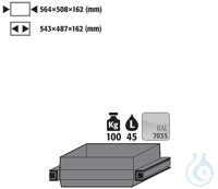 drawer (heavy duty) sh.steel lam. for Q90/S90 B900 564x508x162 Drawer (heavy...