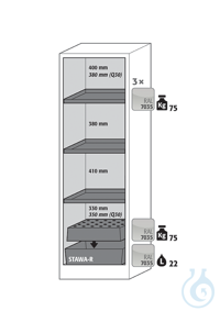 Equipment packages Q90 3x HF.ML.5553shelf standardpowder-coated sheet...