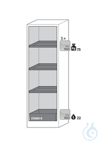 Equipment packages Q90 3x HF.ML.5553shelf standardpowder-coated sheet...