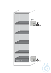 Equipment packages Q90 4x HF.ML.5553shelf standardpowder-coated sheet...