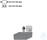 bottom collecting sump H=170 mm sh.steel lam. for Q90/S90 B600 442x507x171...