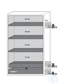 Equipment packages S90 3x HF.ML.5534shelfpowder-coated sheet steelRAL 7035...