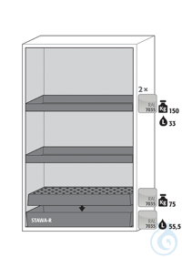 Equipment packages S90 2x HF.ML.27064tray shelfpowder-coated sheet...