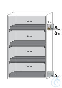 Equipment packages S90 3x HF.I.25595_Ntray shelfPP rawmetal free, L= 50 kg,...
