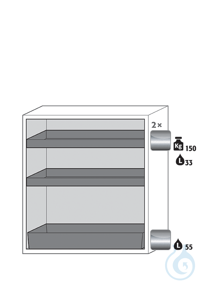 Equipment packages S90 2x HF.M.27065tray shelfstainless steel 1.4016, L= 150...