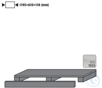 Transportsockel H=118 mm St. pulverb. für S90/S60 B1200 1195x610x118