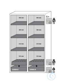 Equipment packages S90 6x HF.ML.5553shelfpowder-coated sheet steelRAL 7035...