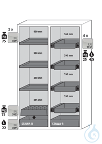 Equipment packages S90 3x HF.ML.5553shelfpowder-coated sheet steelRAL 7035...