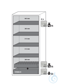 Equipment packages S90 4x HF.ML.11166shelfpowder-coated sheet steelRAL 7035...