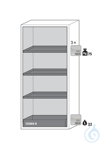 Equipment packages S90 3x HF.ML.11166shelfpowder-coated sheet steelRAL 7035...