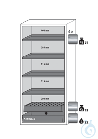 Equipment packages S90 4x HF.M.11169shelfstainless steel 1.4301, L= 75 kg1x...